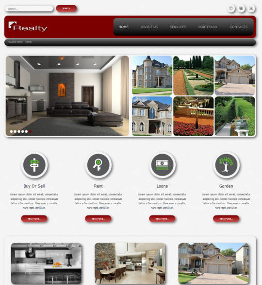 Шаблон Realty для сайтов на тему недвижимости
