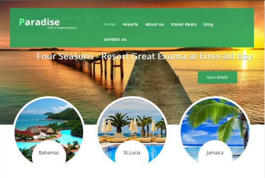 Шаблон Paradise для туристического сайта на Joomla