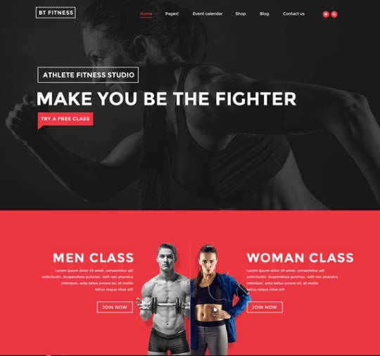 Шаблон Joomla для спортивного сайта BT Fitness
