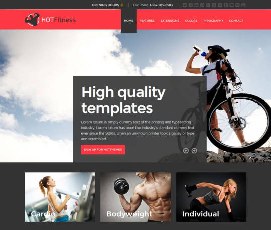 Спортивный шаблон HOT Fitness для Joomla