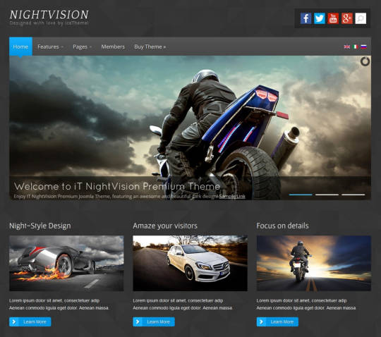 Тёмный шаблон IT NightVision для Joomla 3.5