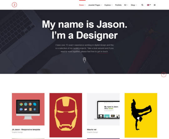 JA Jason - стильный шаблон Joomla для сайта-портфолио