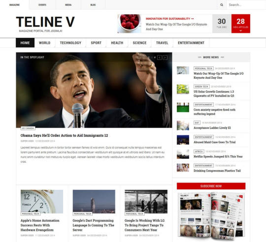 Шаблон JA Teline V для новостного портала на Joomla