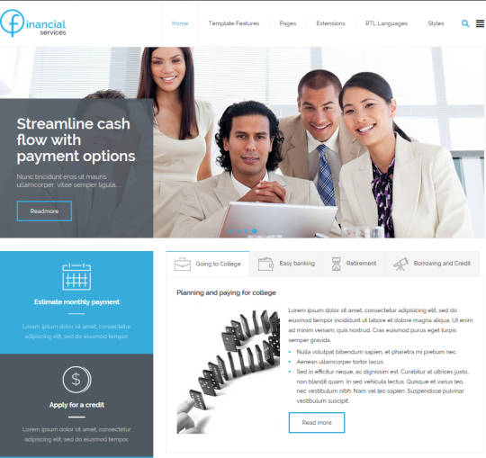 JM Financial Services - бизнес-шаблон для Joomla