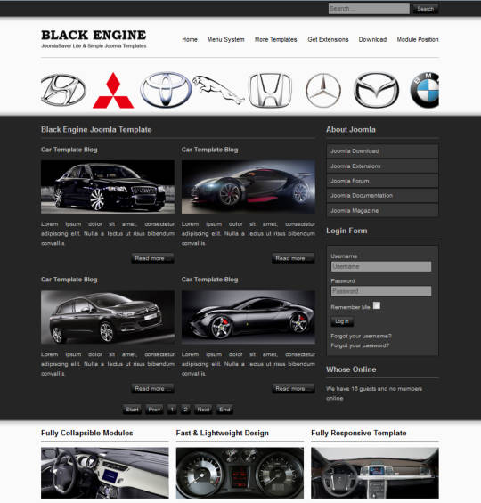 Автомобильный шаблон JSR Black Engine