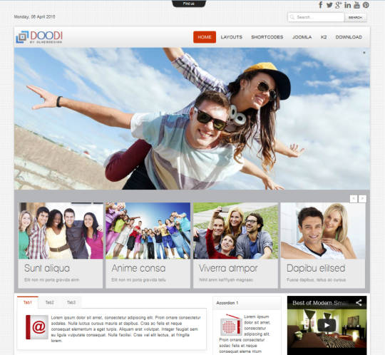 Молодёжный шаблон Joomla Ol Doodi