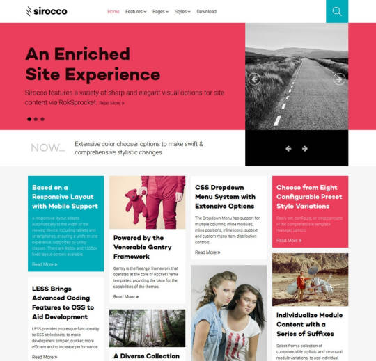 Шаблон Joomla портального типа RT Sirocco