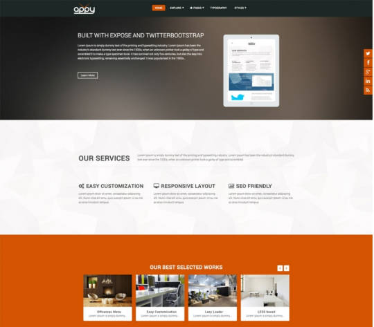 TX Appy - профессиональный шаблон для бизнеса